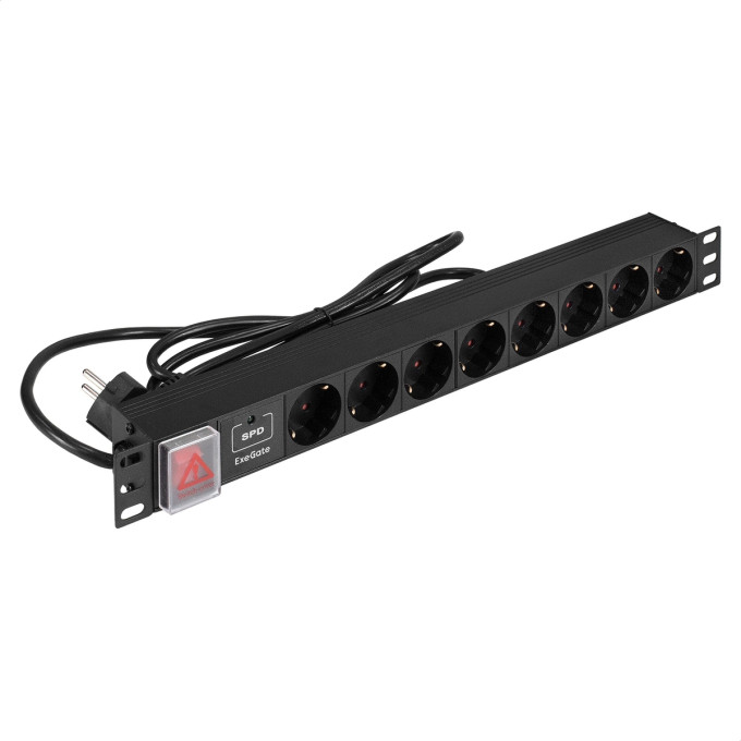 Блок розеток EXEGATE SERVERPRO PDU-19H802 Al-8S-EU1.8CU-SW-SPD1 EX299604RUS